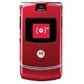Motorola RAZR V3 in RED Sim Free UNLOCKED Mobile Phone Boxed with Accessories by Motorola