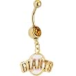Major League Baseball Logo GOLD GEM Belly Ring - San Francisco Giants