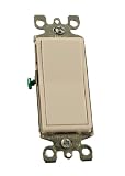 Leviton 5613-2W 15 Amp, 120/277 Volt, Decora Rocker Lighted Handle, Illuminated Off 3-Way AC Quiet Switch, Residential Grade, Grounding, White