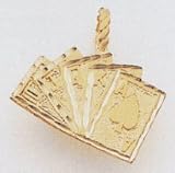 Royal Flush Poker Hand Charm - 14kt Solid Gold C2204