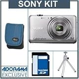Sony Cyber-shot DSC-WX9 Digital Camera Kit - Silver - with 4GB SD Memory Card, Camera Case, Table Top Tripod