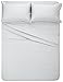 Amazon Brand – Pinzon 400-Thread-Count Hemstitch Egyptian Cotton Sheet Set - Queen, Light Grey