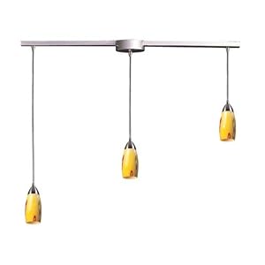 Milan - 3 Light Kitchen Island Pendant Track Lighting Fixture - Brushed Nickel - Yellow -... by Elk