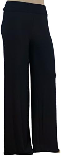 Stylzoo Women's Plus Size Stretchy Comfy Palazzo Solid Color Pants