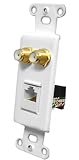 OEM Systems Pro-Wire Combination Jack Plate (2 F-Coax, 1 RJ-11), White