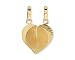 14k Yellow Gold Diamond Cut Split Heart Love Pendant