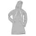Heather Gray long sleeve tunic length hang out hoodie with V neck. 5 Adult sizes