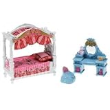 Toy / Game Cute Fisher-Price Loving Family Kids Bedroom With Fabric Canopy, Front Ruffle And Attached Blanket