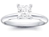 3 4Ct. Platinum Certified Princess Cut Diamond Solitaire Engagement Ring