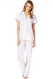 Pure Cotton Revere Collar Dobby Heart Print Pyjamas