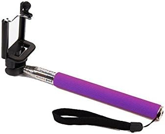 Ischulke® Extendable Self Portrait Selfie Handheld Stick Monopod with Adjustable Phone Holder and Bluetooth Remote Wireless Shutter for Iphone,samsung,htc,sony,lg,smartphone (Purple+Purple)