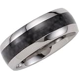 Dura Tungsten Dome Band with Black Carbon Fiber Inlay 8.3mm Size 7, 7.5, 8, 8.5, 9, 9.5, 10, 10.5, 11, 11.5, 12, 12.5