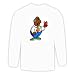 Long Sleeve T-shirt with man, apple, human, body, individuals, individual, worm, persons, humans, food, people, standing, person Large White