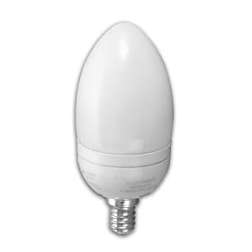 Compact Fluorescent Light Bulb 14 Watt Torpedo, 60 Watt Equivalent, Candelabra Base, 2700K by