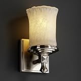 IMAGE OF Justice Design Group GLA-8531-16-CLRT-DBRZ Deco Veneto Luce 1 Light Wall Sconce in Dark Bronze with Clear Textured glass