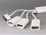 1 to 4 USB Cable for iPhone, iPad, iPod (White) + Worldwide free shiping