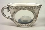 Pewter Teacup Votive Candle Holder