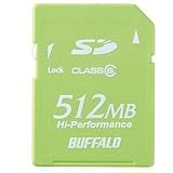 BUFFALO SDカード 高速モデル 512MB グリーン RSDC-G512C6/GR