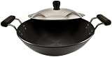 Futura Hard Anodised Deep-Fry Pan(Kadhai) 3-3/4 Litre with Steel Lid and Flat Bottom