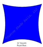 12 Square Royal Blue Color Premium Quality Heavy Duty Sun Shade Sail Made in USA