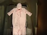 Bt81bpbk, Baby Pink Chenille Bunting Sweater, Hat and Matching Blanket Wih Rosebuds