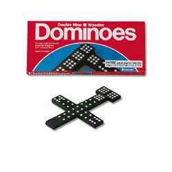 Childrens Toyshop  Toys : Double Nine Wooden Dominoes ( Flat Box )