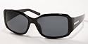 PRADA SPR12HS 1AB1A1 GLOSS BLACK GRAY PLASTIC SUNGLASSES