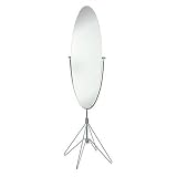 Adesso Atom Floor Mirror, Satin Steel