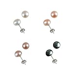 4.5-5mm EZ Match AAAA (LS1B) Cultured Pearl CAREFREE Sterling Silver Stud Earrings Set
