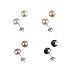 4.5-5mm EZ Match AAAA Cultured Pearl Platinum Overlay CAREFREE Sterling Silver Stud Earrings Set (LS1B)