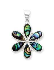Sterling Silver Flower Abalone Pendant