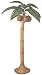 Hawaiian Tropical Bamboo Rattan Wicker Palm Tree Floor Lamp with Coconut Lighting (Natural/Natural/Green)