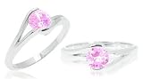 Round Cut Pink Cz Solitaire Ring Sterling Silver Sz 10