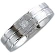 Princess Cut Diamond, 14Kt. White Gold. Diamond Comfort-Fit Wedding Band