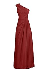 Chiffon One Shoulder  Empire   Waistline Evening Dress/Bridesmaid Dress/Prom Dress/Party Dress  With Ruffles