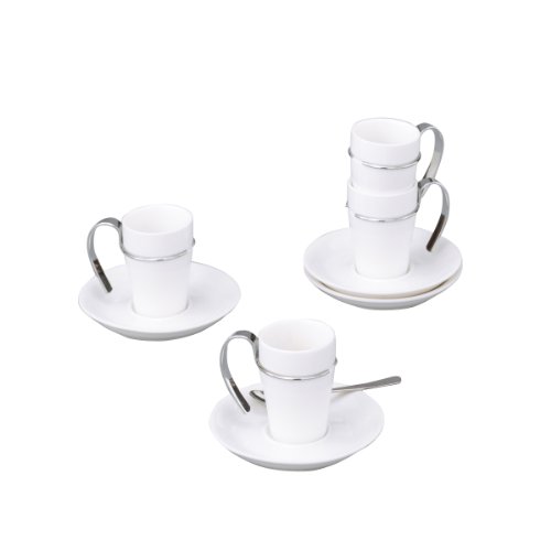Zeller 26550 Espresso-Set, 8-teilig, \"White line\", Porzellan Preisvergleich