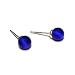 Cats Eye Stud Colorful Fashion Earrings, 6mm (Cobalt)