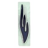 Blue Frosted Glass Mezuzah With Navy Blue 