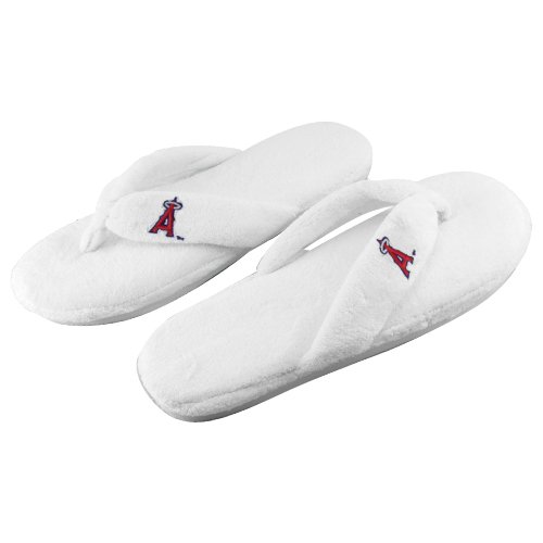 Los Angeles Angels of Anaheim Ladies White Plush Thong Slippers (9/10)