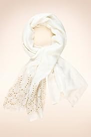 Indigo Collection Cut Out Lightweight Scarf with Wool
