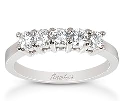 Platinum Shared Prong 5 Stone Wedding Band (1 ct. tw.)