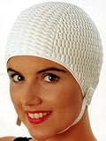 Swim Cap with Chin Strap – White