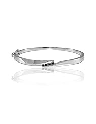 0.28ct Black Diamond Accented Bangle 14k Gold