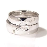 umu-marriage ハートモチーフ ダイヤモンド マリッジリング ペア PT900（レディース：1～20号 メンズ：10～29号） 【ギフト包装対応・刻印無料】(MS0011)