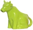 Stoneware Pottery Kiwi Green Sitting Cow Creamer 6"L 5"H, 6oz Set of 2