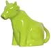 Stoneware Pottery Kiwi Green Sitting Cow Creamer 6"L 5"H, 6oz Set of 2