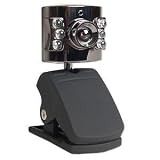 Kinamax WCM-6LNV 6-LED Infrared Night-Vision 1.3 MP MegaPixel USB 2.0 Webcam with Audio Microphone Vista Ready