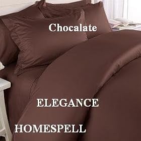ELEGANCE Egyptian Cotton 800 Thread Count 3 - Pc Solid Sateen Duvet Cover Chocalate King.