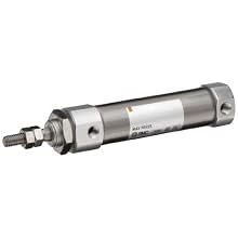 SMC CJ2 Series Stainless Steel Air Cylinder with Non-Rotating Rod, Compact, Double Acting, Basic Style Mounting, Not Switch Ready, Cushioned