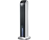 Attractive Black & Silver Tower Evaporative Cooler with LED Control Panel & Remote Control
